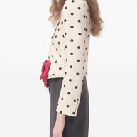 Valentino Polka Dot Silk Jacket In Beige