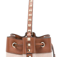 Valentino Garavani Rockstud Canvas Bucket Bag - Leather Brown