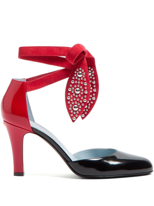 Valentino Garavani Folie Foliage Leather Pumps - Black