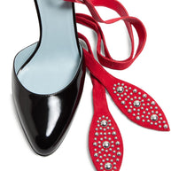 Valentino Garavani Folie Foliage Leather Pumps - Black