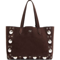 Valentino Garavani Medium Nellcôte Suede Shopping Bag