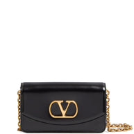 Valentino Garavani Vain Small Leather Shoulder Bag - Black