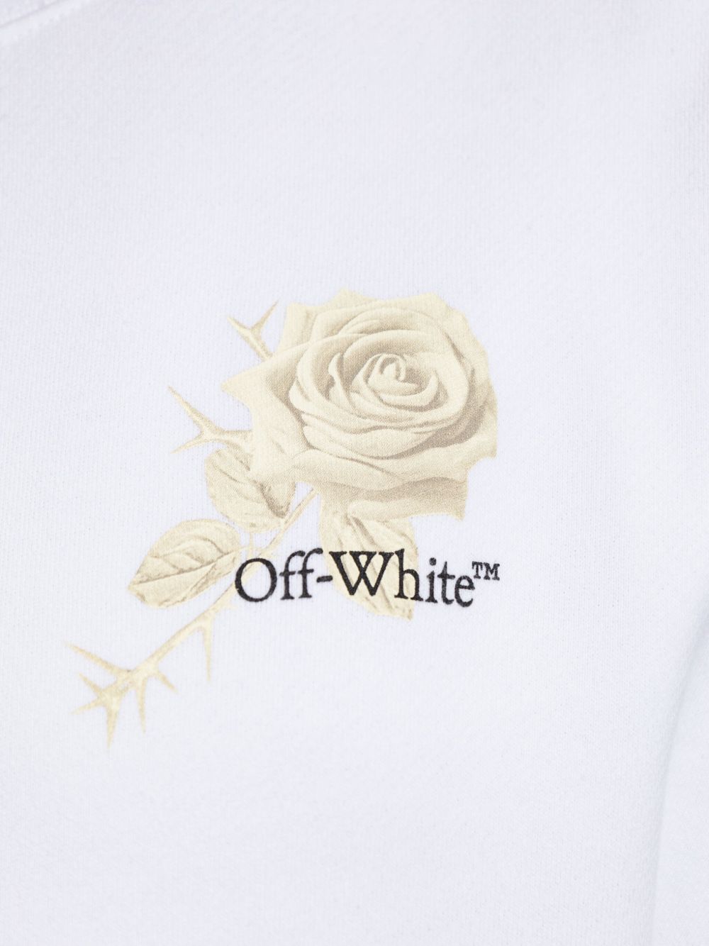 Off White Graphic Print Cropped Sweatshirt In White