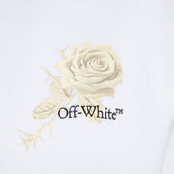 Off White Graphic Print Cropped Sweatshirt In White