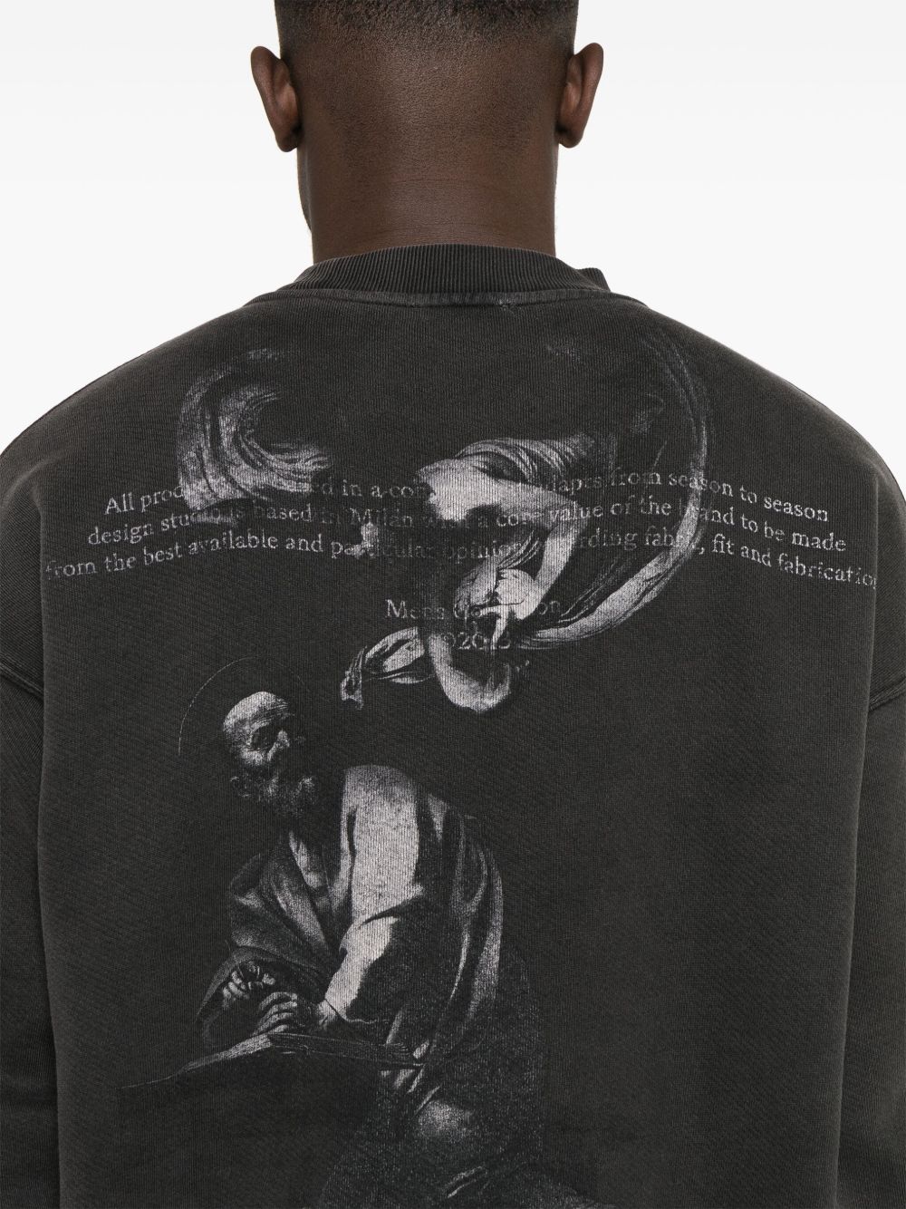 Off White Crew Neck Sweatshirt In Black
