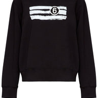 MM6 Maison Margiela Printed Cotton Sweatshirt - Black