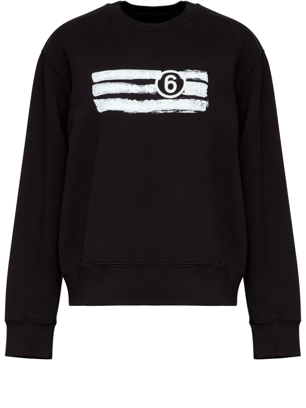 MM6 Maison Margiela Printed Cotton Sweatshirt - Black