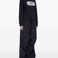 MM6 Maison Margiela Printed Cotton Sweatshirt - Black