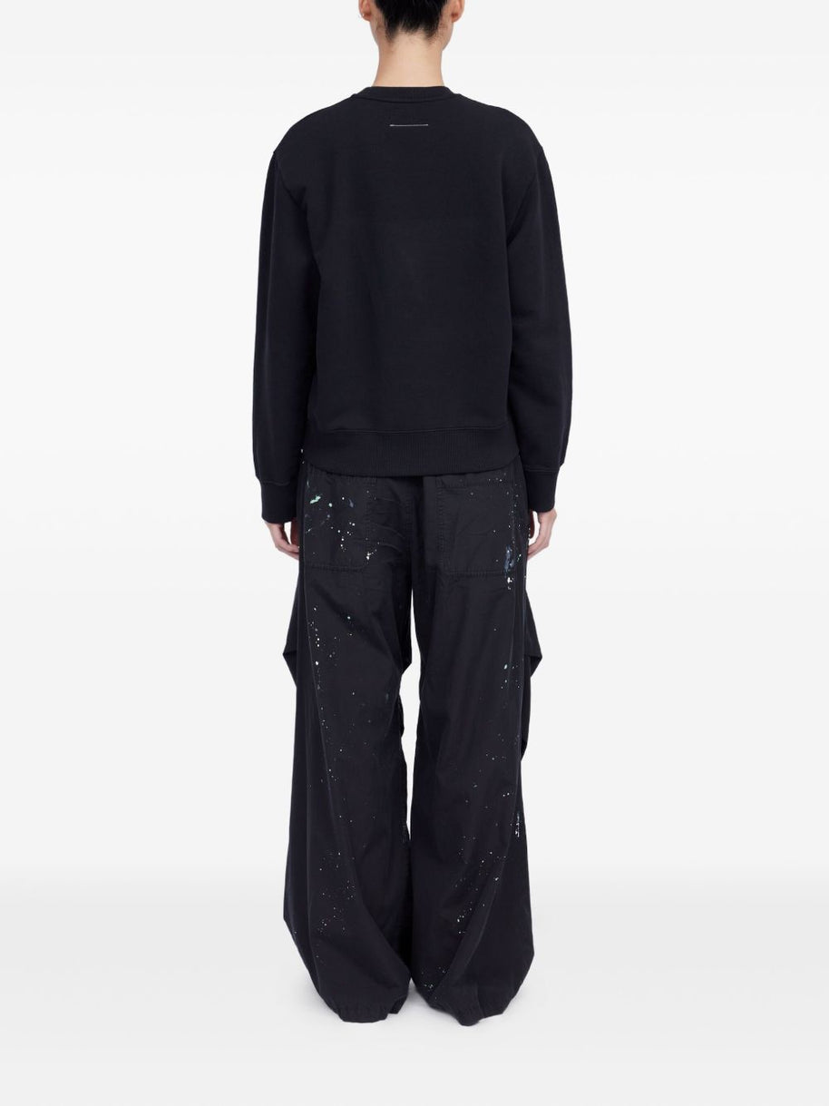 MM6 Maison Margiela Printed Cotton Sweatshirt - Black