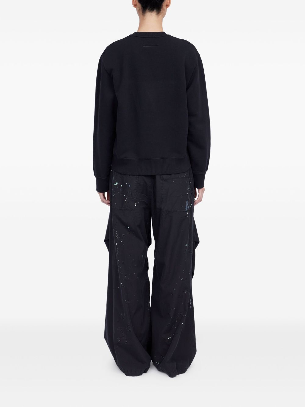 MM6 Maison Margiela Printed Cotton Sweatshirt - Black