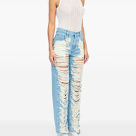 MM6 Maison Margiela Denim Cotton Jeans - Clear Blue