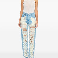 MM6 Maison Margiela Denim Cotton Jeans - Clear Blue