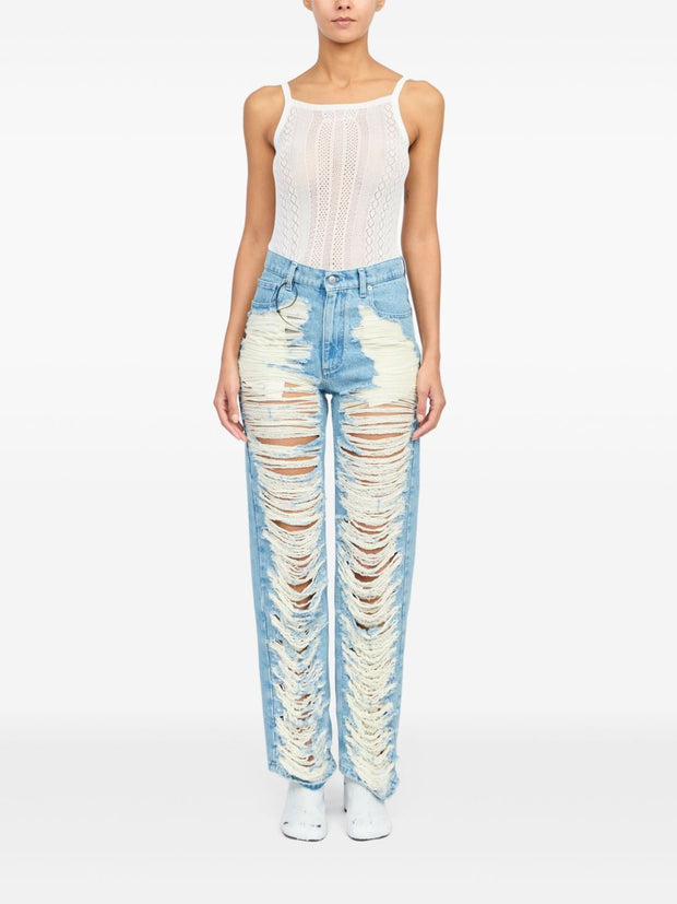 MM6 Maison Margiela Denim Cotton Jeans - Clear Blue