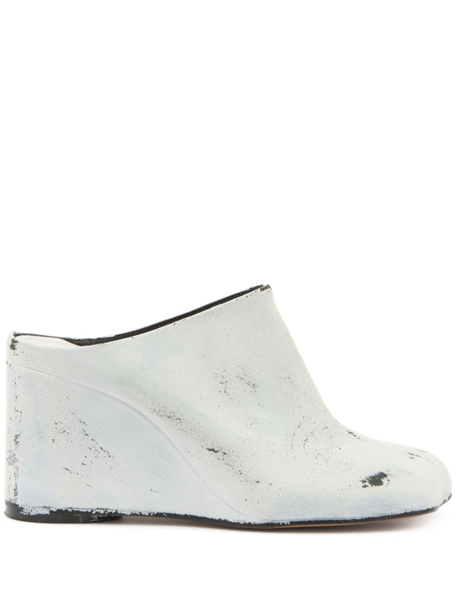 MM6 Maison Margiela Leather Mules - White
