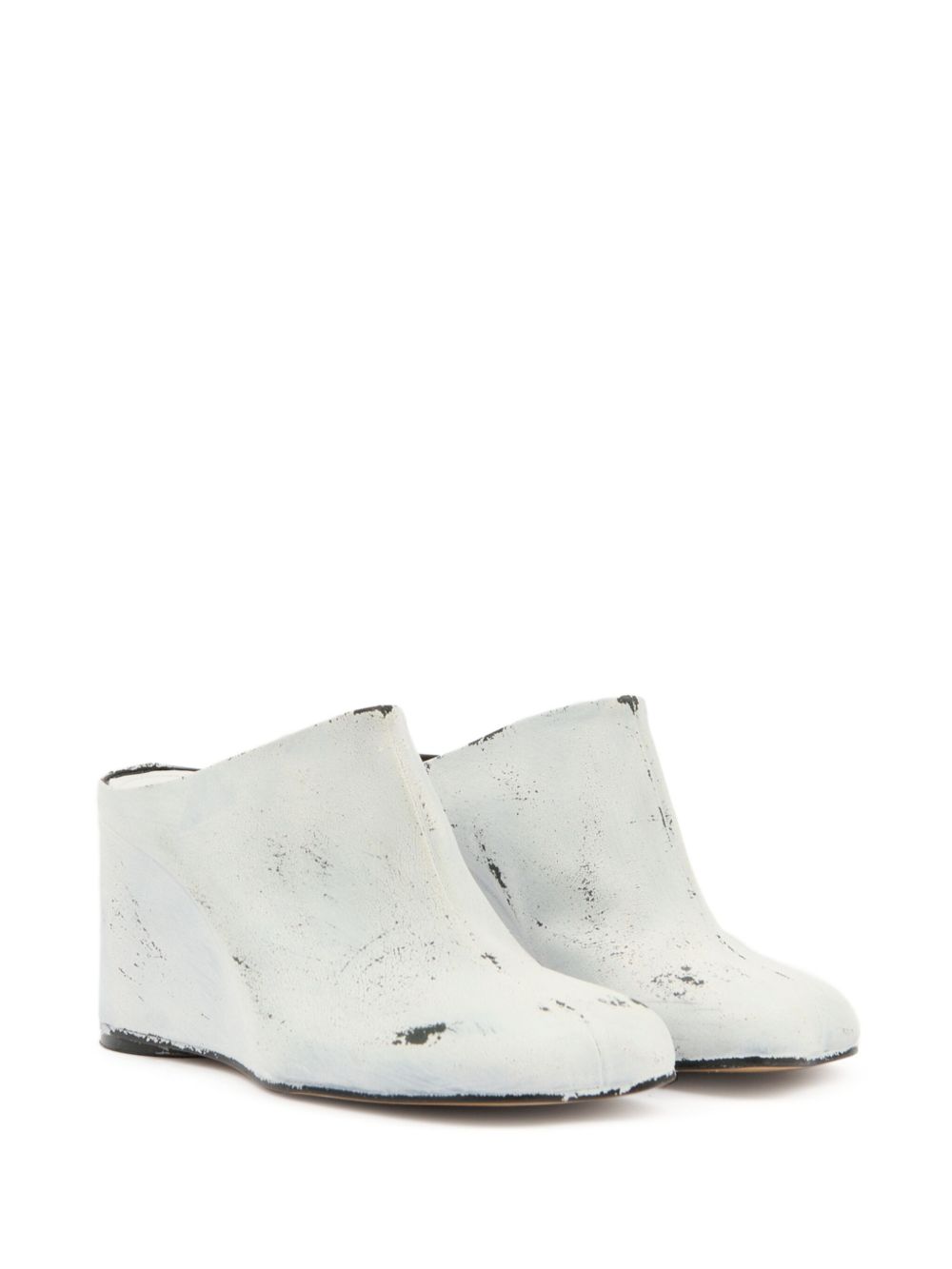 MM6 Maison Margiela Leather Mules - White