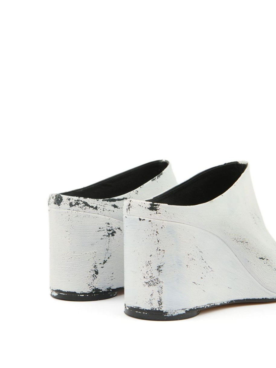MM6 Maison Margiela Leather Mules - White
