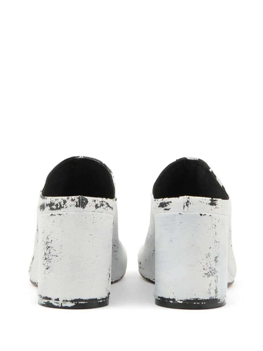 MM6 Maison Margiela Leather Mules - White