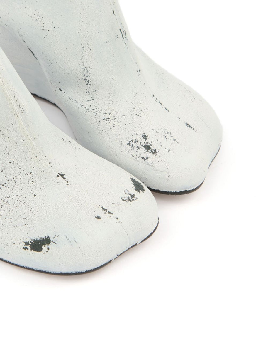 MM6 Maison Margiela Leather Mules - White