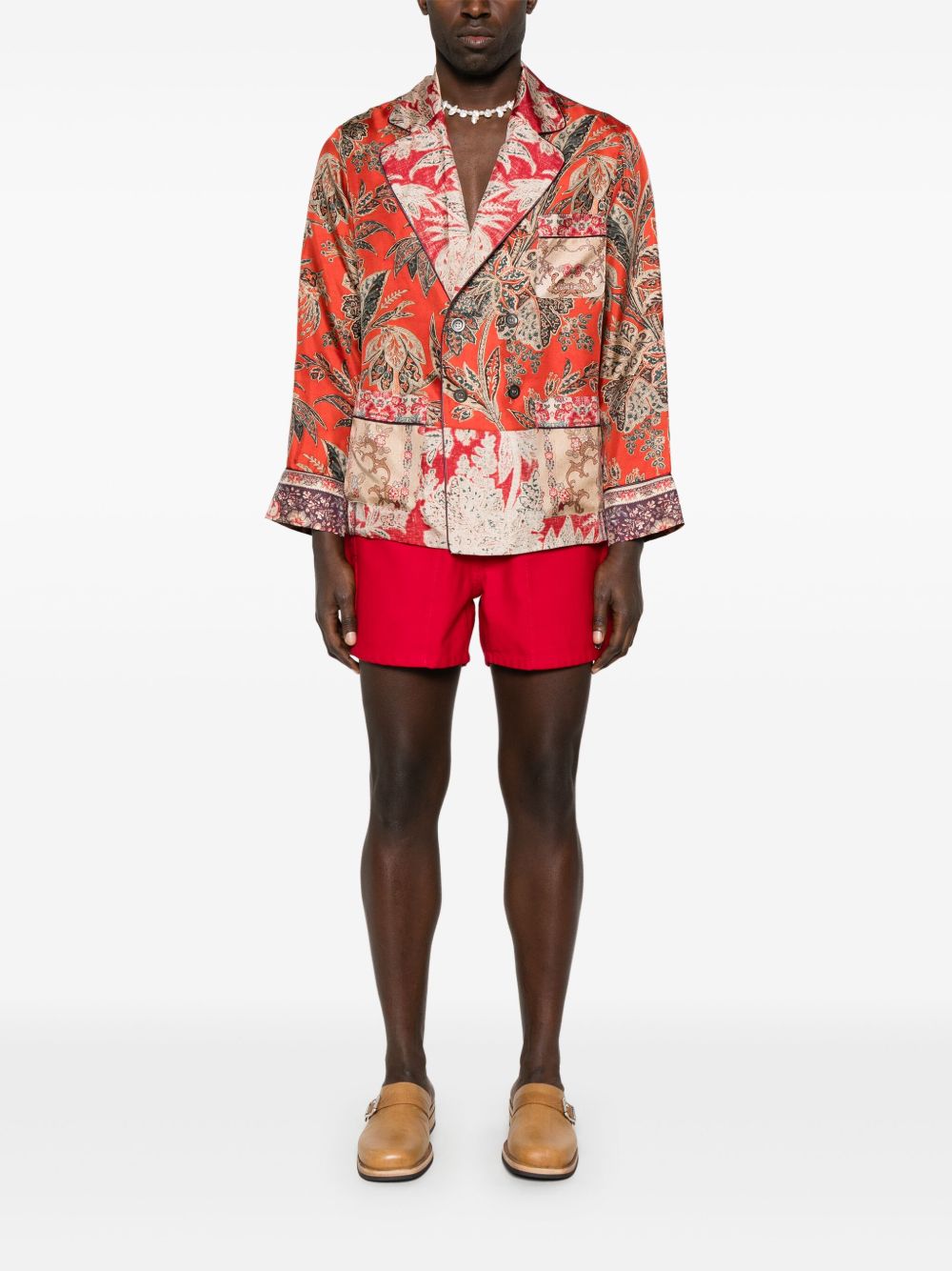 Pierre Louis Mascia Aloe Silk Jacket In Red