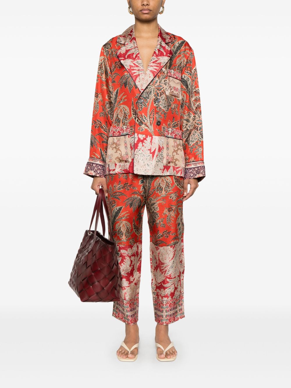 Pierre Louis Mascia Aloe Silk Jacket In Red