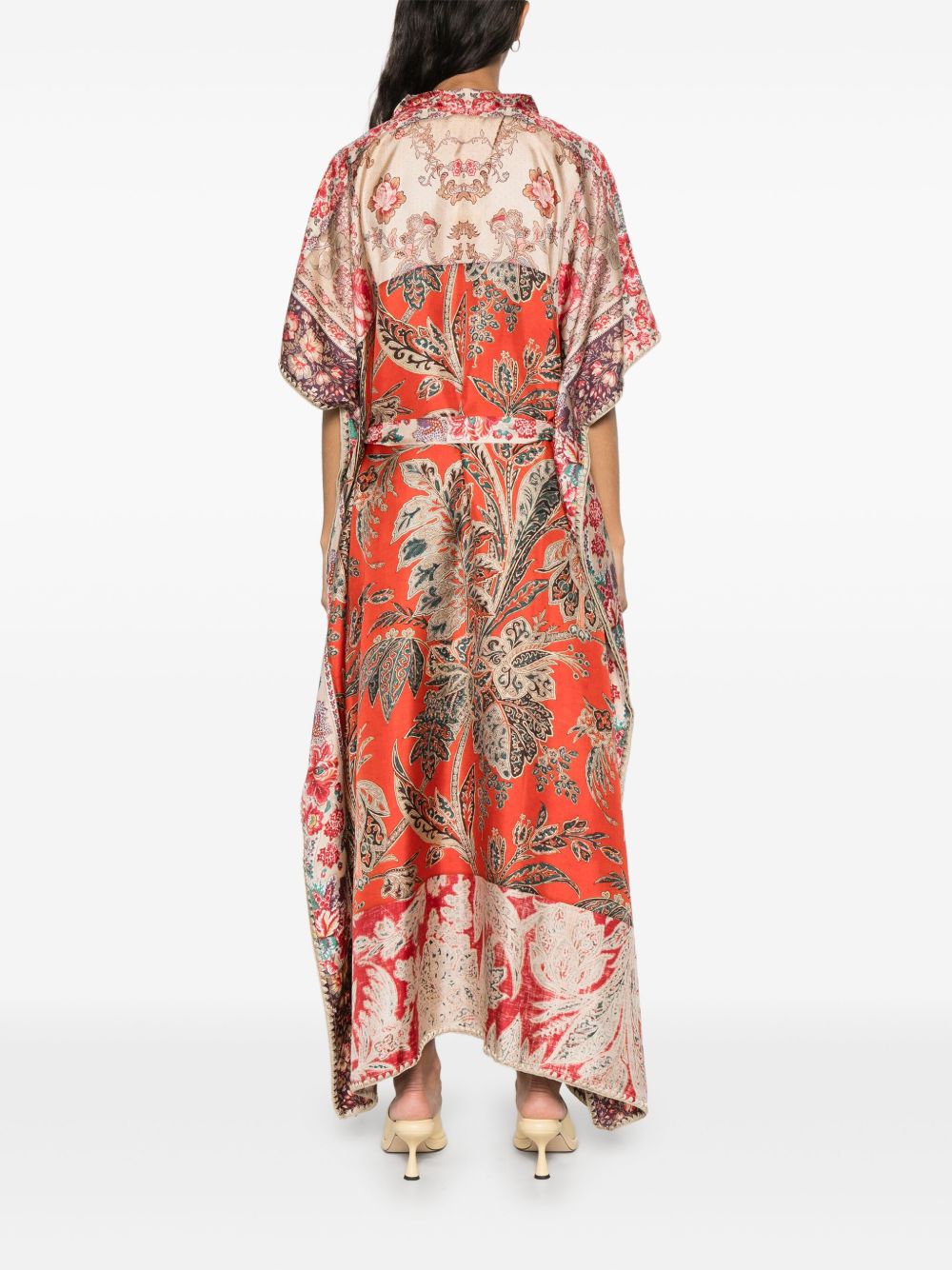 Pierre Louis Mascia Silk Maxi Dress In Red