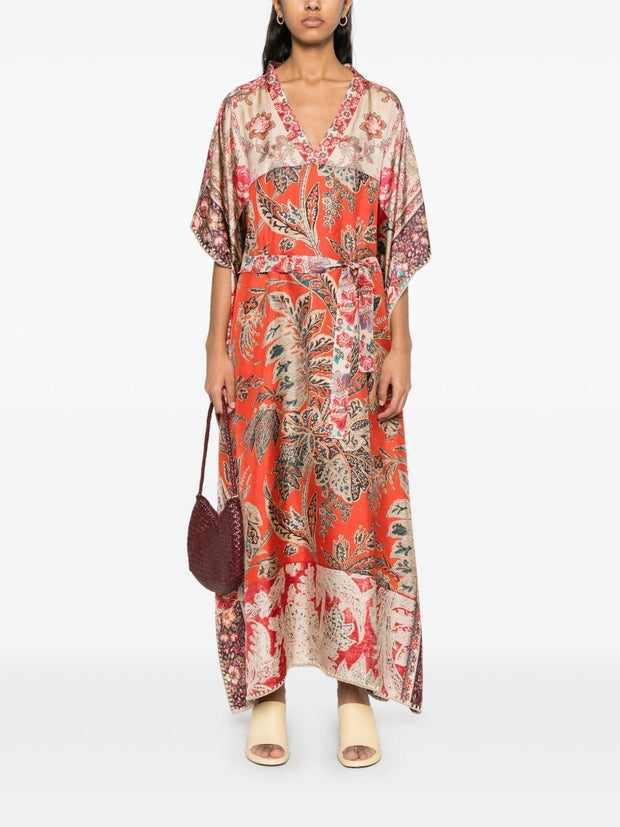 Pierre Louis Mascia Printed Silk Kaftan