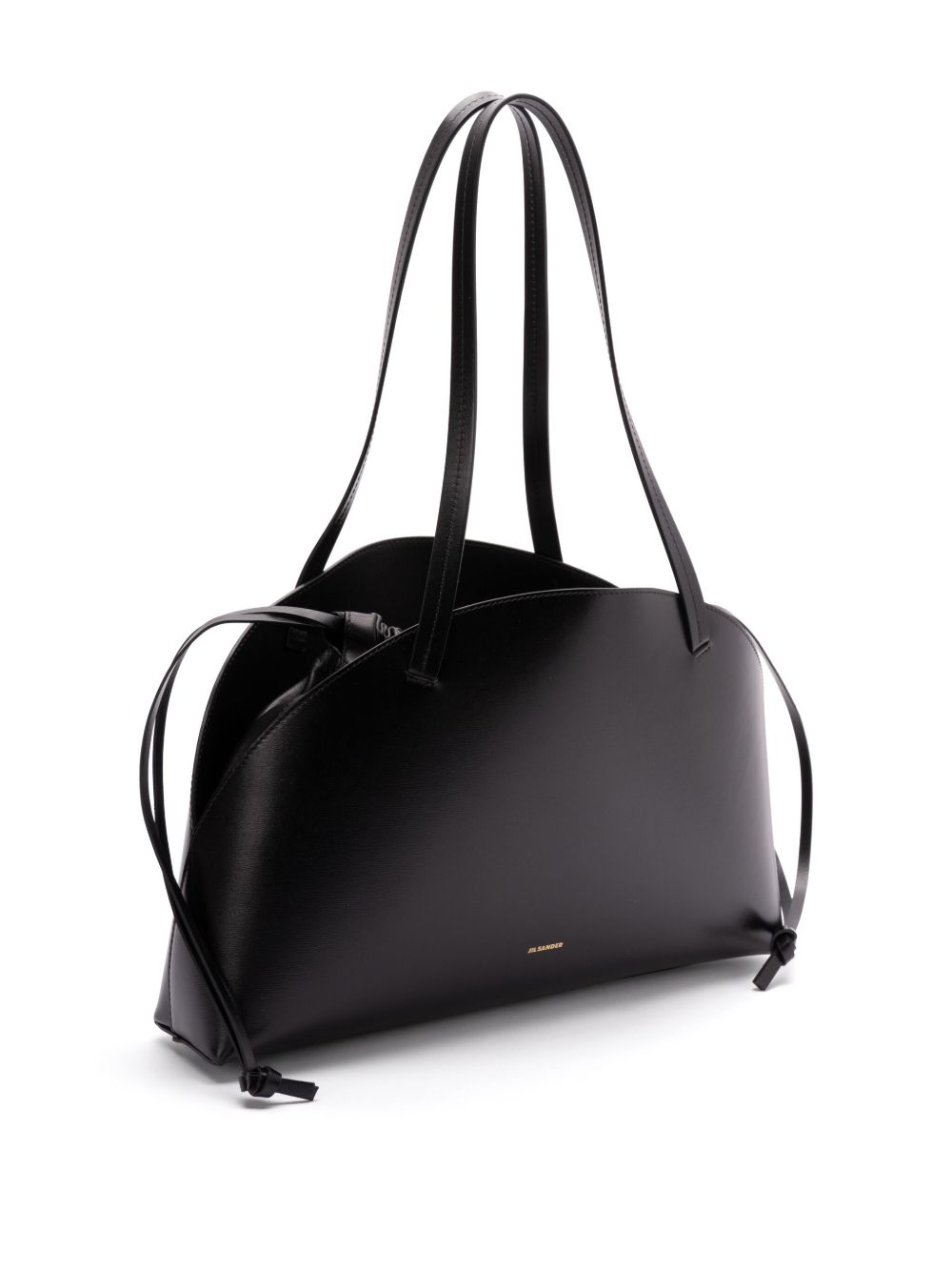 Jil Sander Curve Shoulder Bag In Black