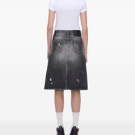 Marc Jacobs Embellished Denim Midi Skirt In Black