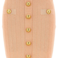 Balmain Knit Mini Skirt In Powder