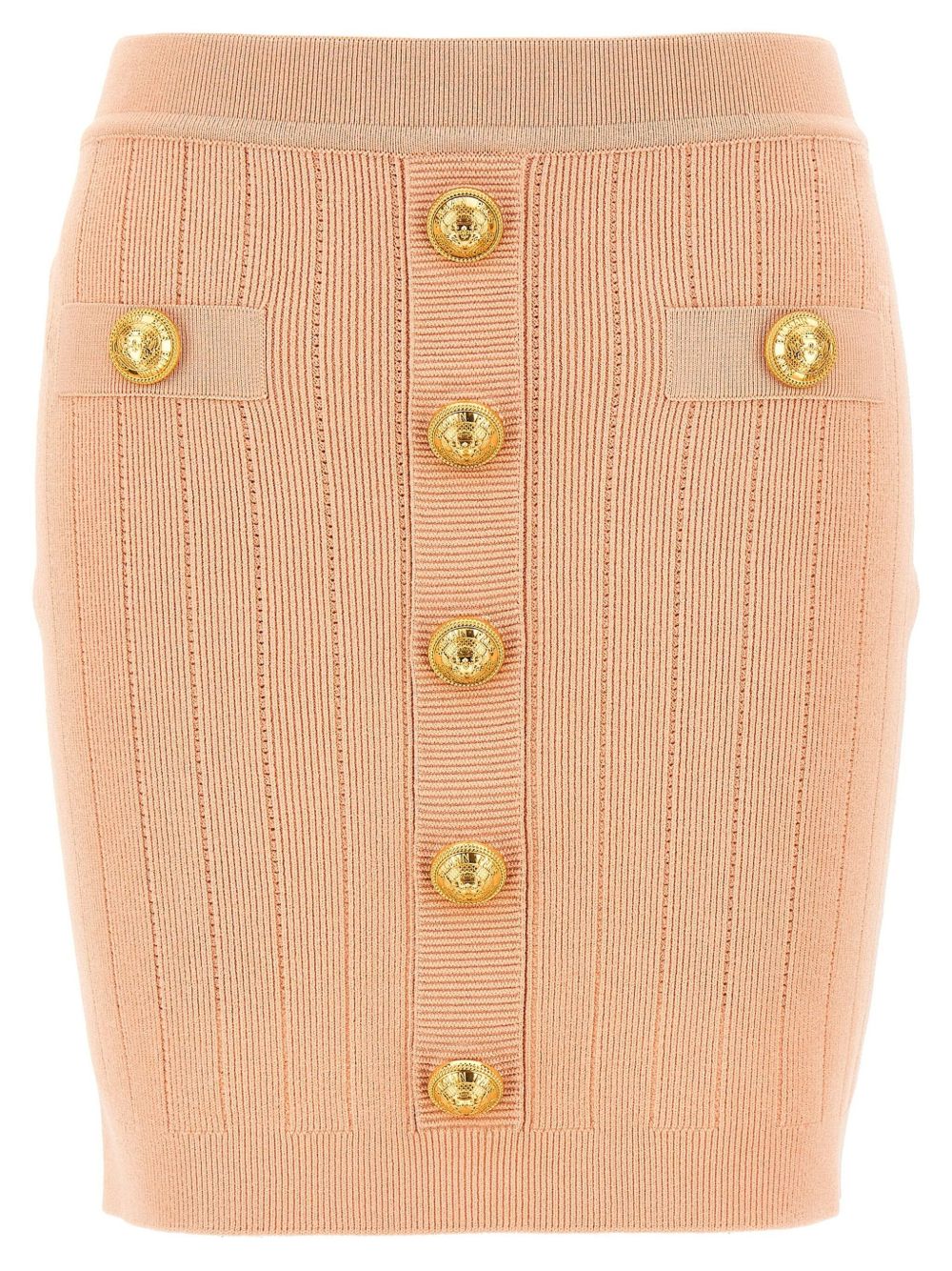 Balmain Knit Mini Skirt In Powder