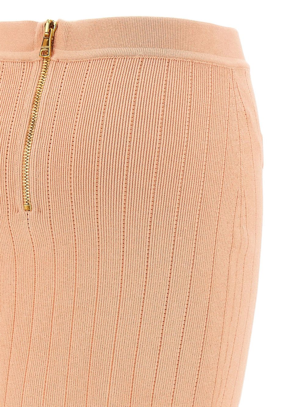 Balmain Knit Mini Skirt In Powder