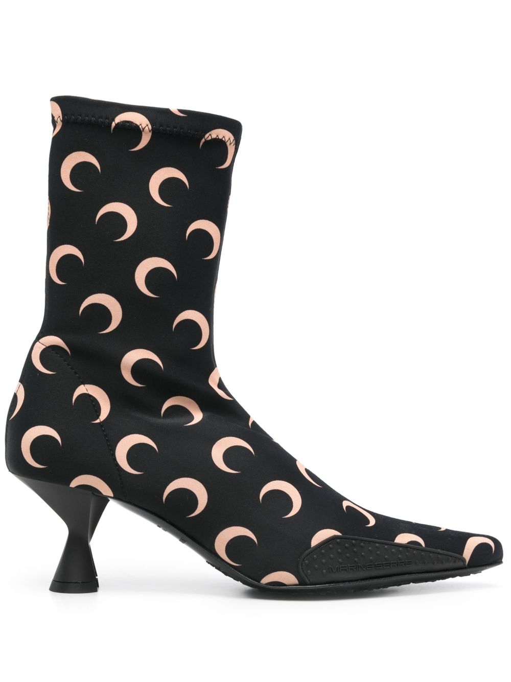 MARINE SERRE Moon Sock Boots In Black