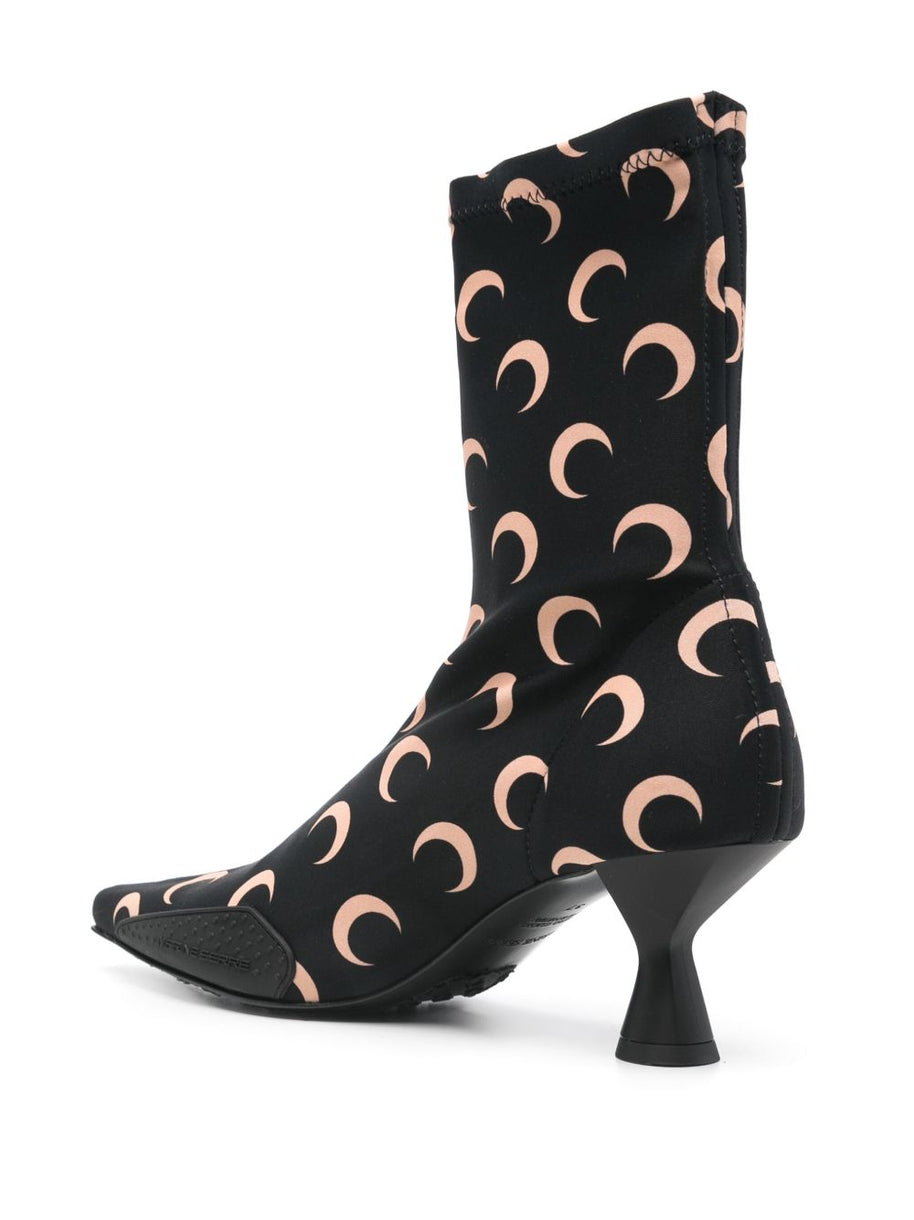 MARINE SERRE Moon Sock Boots In Black