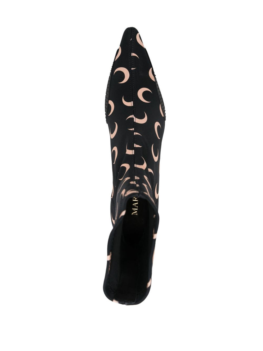 MARINE SERRE Moon Sock Boots In Black