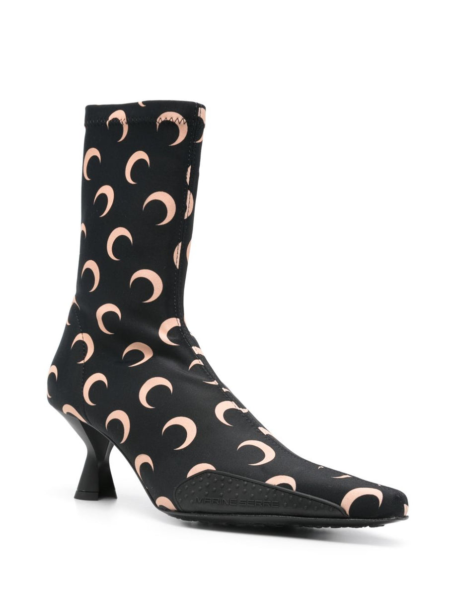 MARINE SERRE Moon Sock Boots In Black