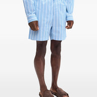 JACQUEMUS Striped Shorts In Clear Blue