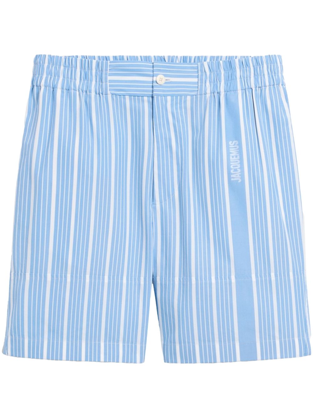 JACQUEMUS Striped Shorts In Clear Blue