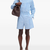 JACQUEMUS Striped Shorts In Clear Blue