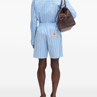JACQUEMUS Striped Shorts In Clear Blue