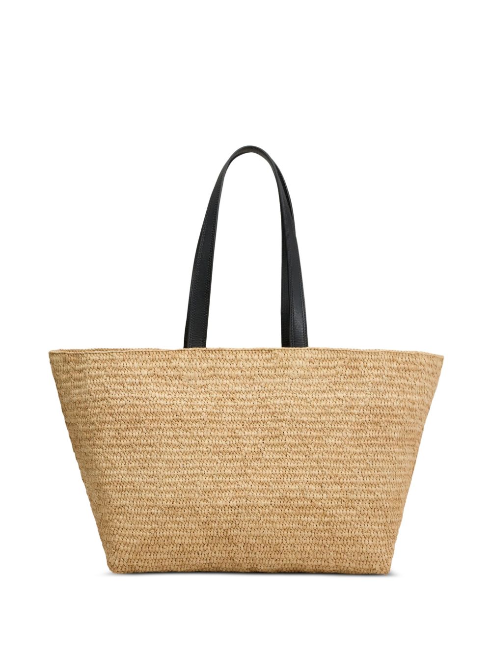 Ami Paris Raffia Tote Bag In Beige