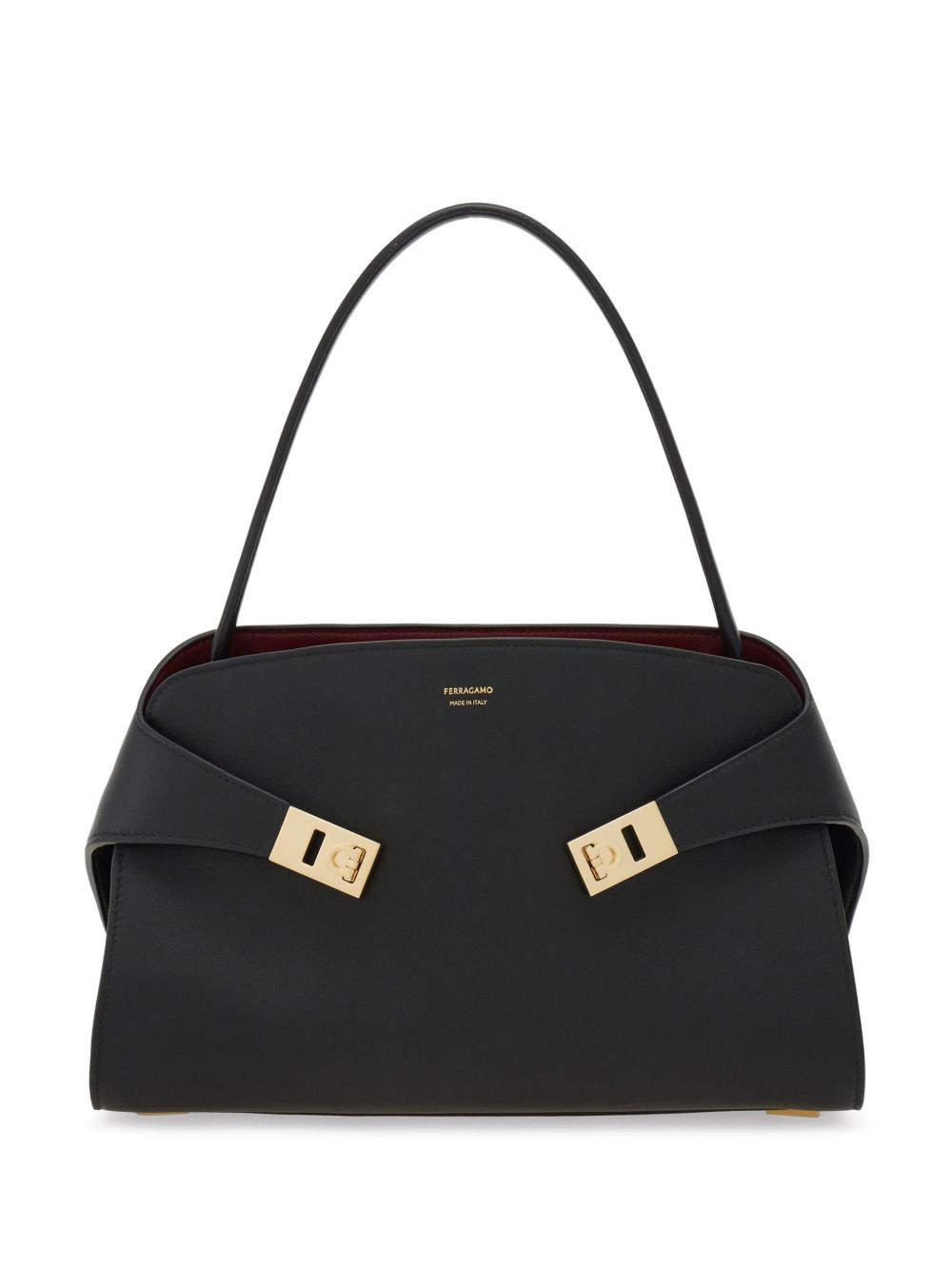 Ferragamo Hug Shoulder Bag In Black