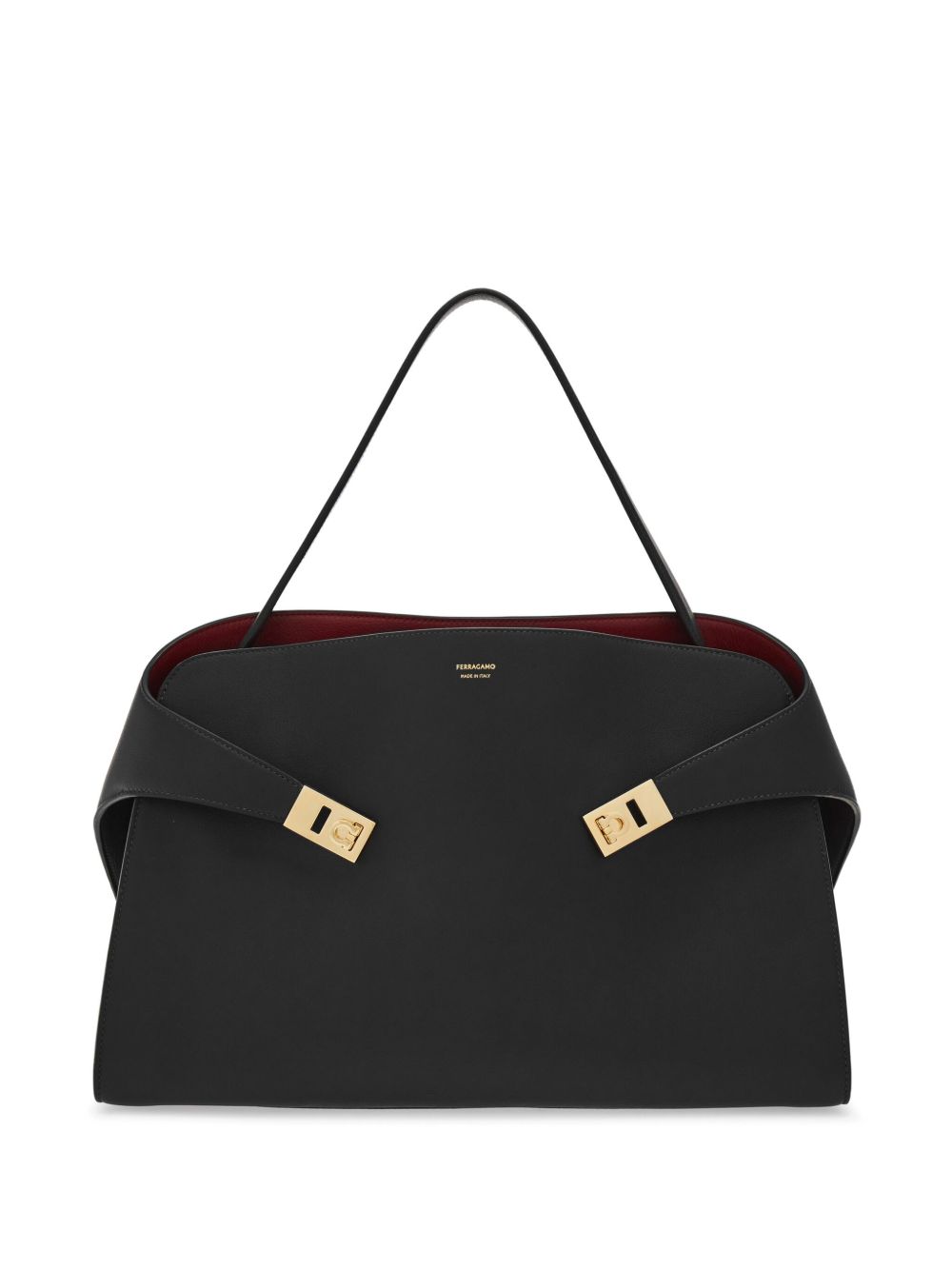 Ferragamo Hug Shoulder Bag In Black