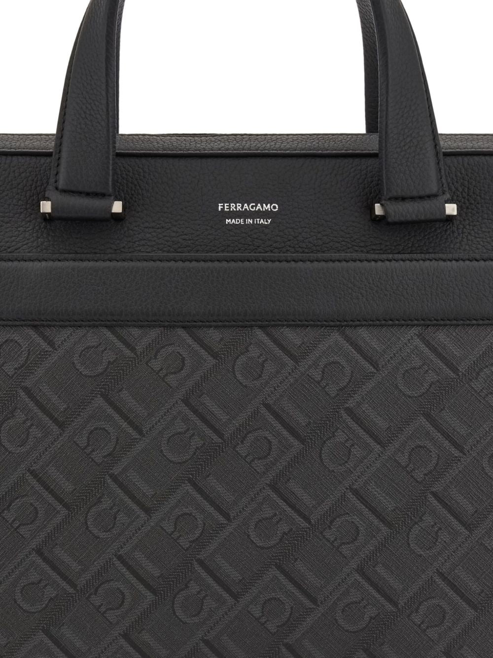 Ferragamo Monogram Business Bag In Black