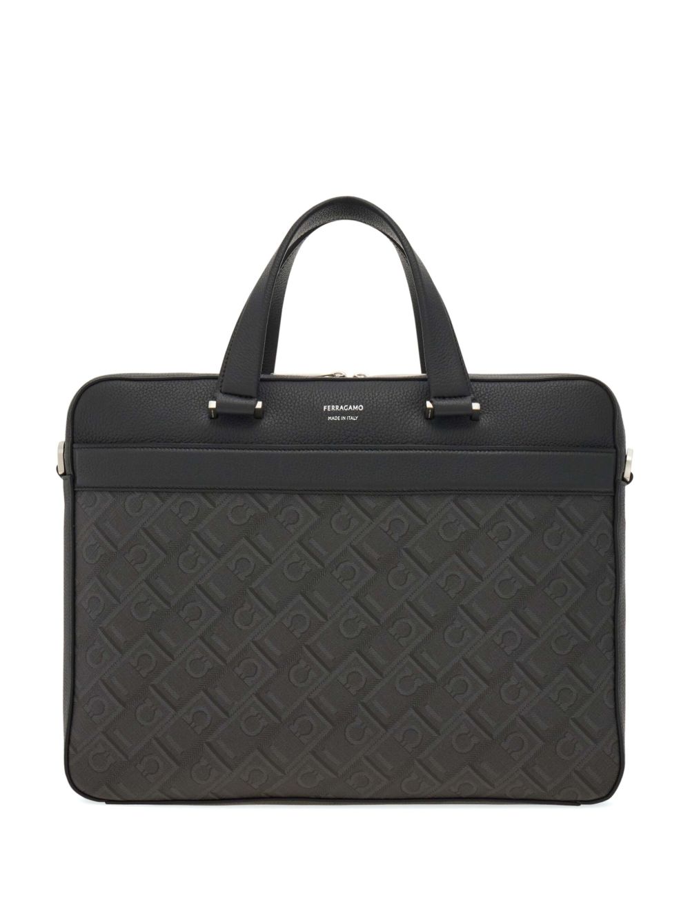 Ferragamo Monogram Business Bag In Black