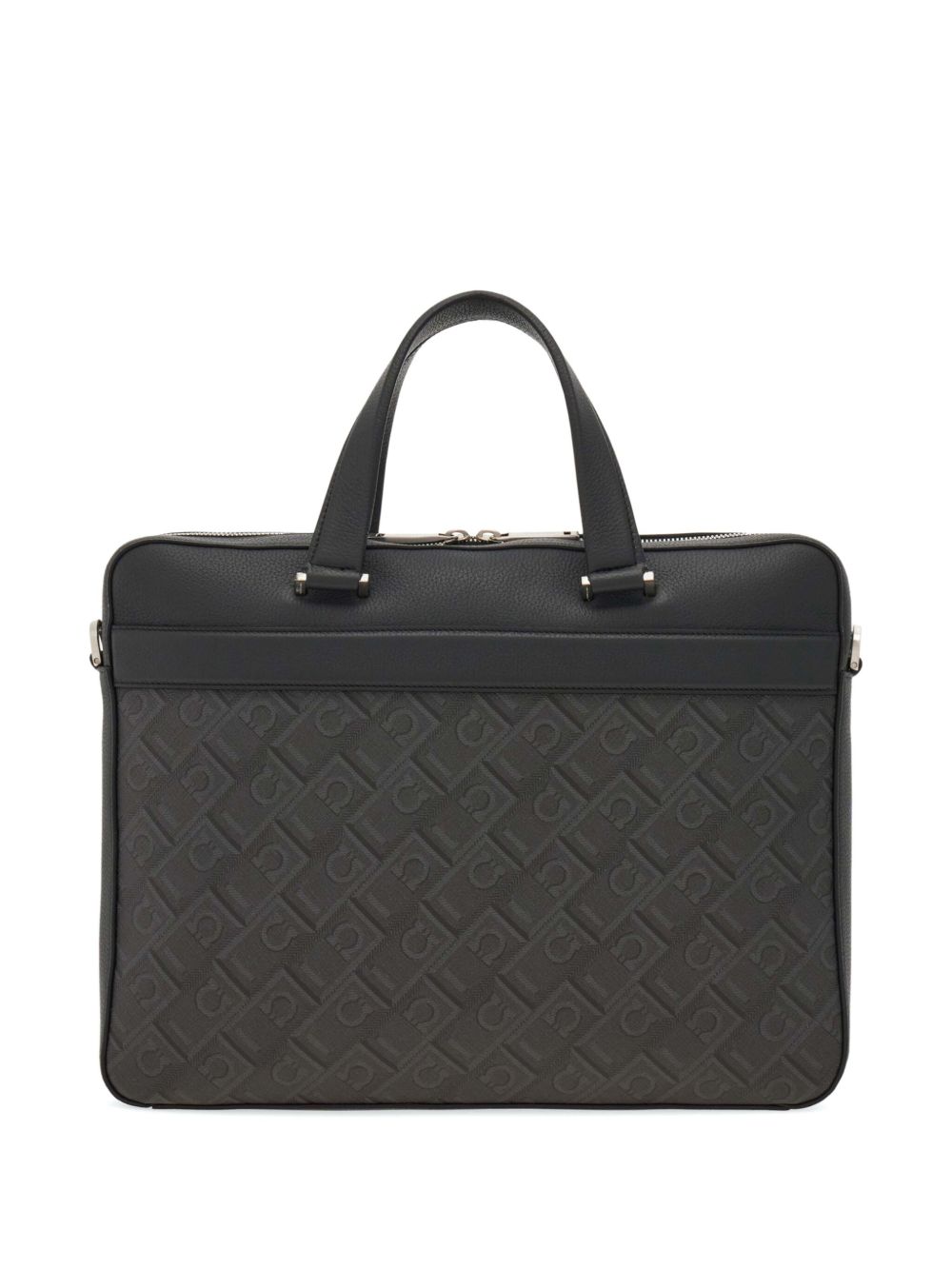 Ferragamo Monogram Business Bag In Black