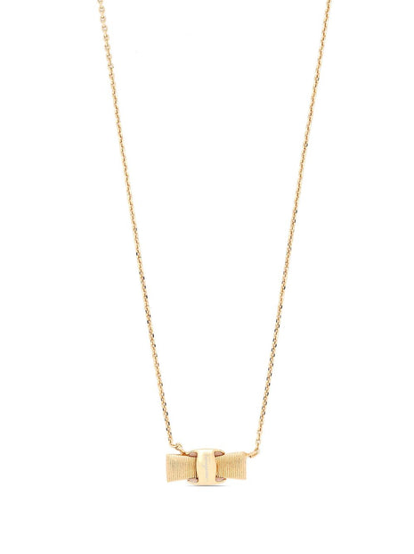 Ferragamo Vara Bow Necklace in Gold