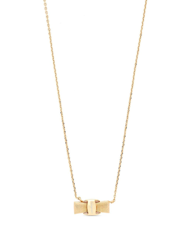 Ferragamo Vara Bow Necklace in Gold