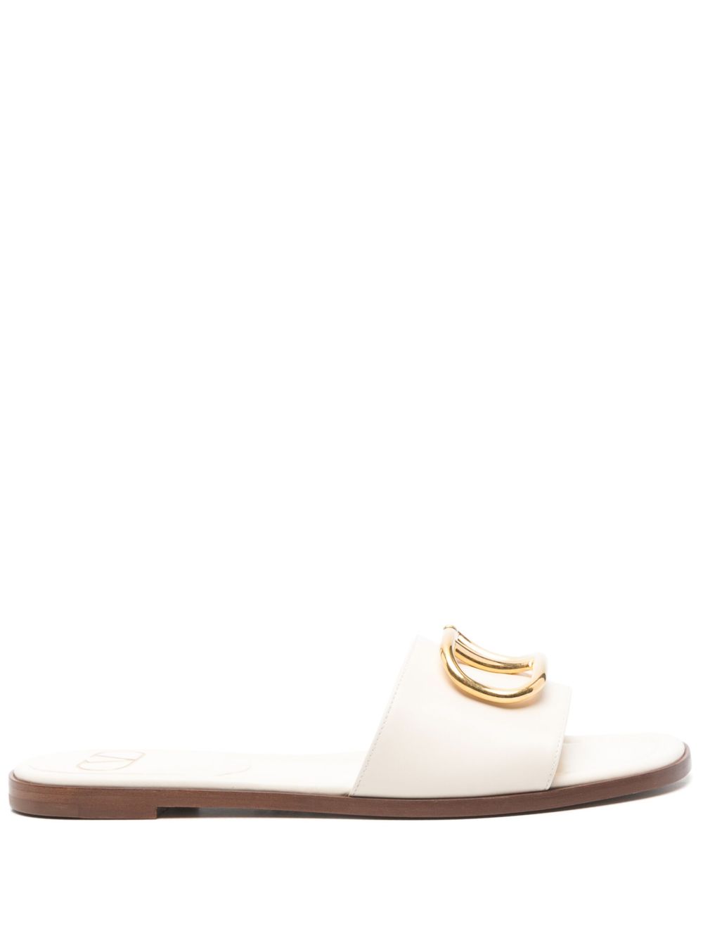 Valentino Garavani VLogo Signature Leather Sandals - Ivory