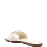 Valentino Garavani VLogo Signature Leather Sandals - Ivory