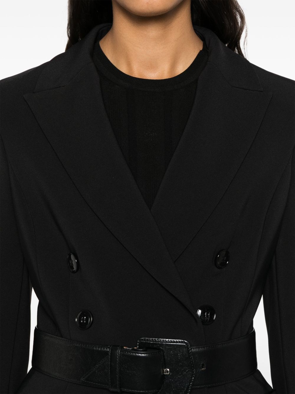 Elisabetta Franchi Double Breasted Jacket In Black